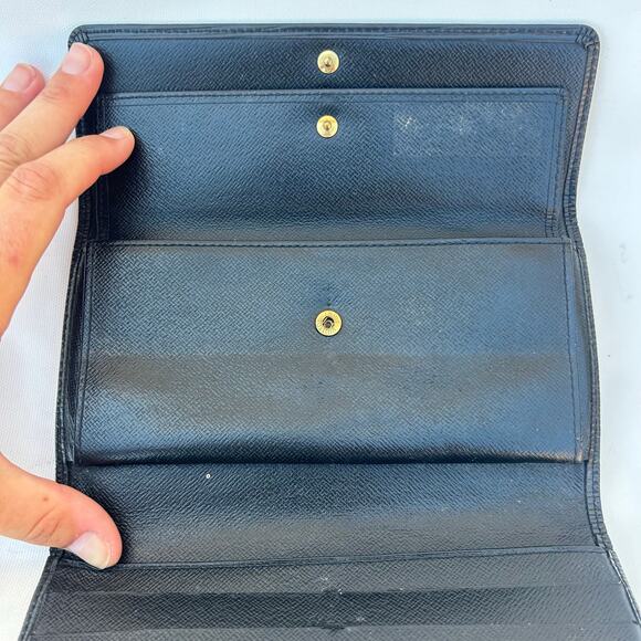 Louis Vuitton Epi Porte Tresor Black Wallet Tri-Fold Vintage Leather Designer LV - Picture 7 of 12
